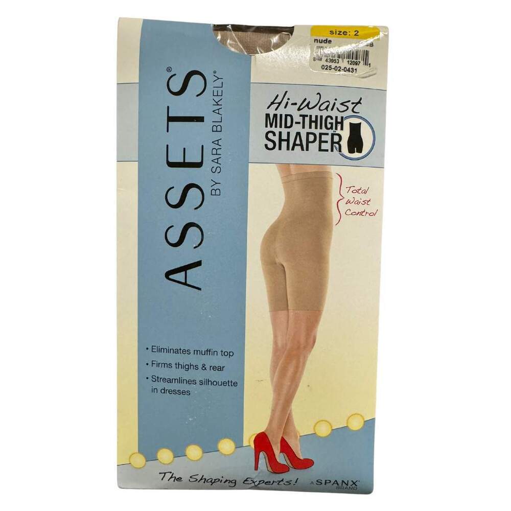 ASSETS BY SPANX High Waist Mid-Thigh Shaper Control Top Shorts Size 2 (S 4-6) - Picture 3 of 5